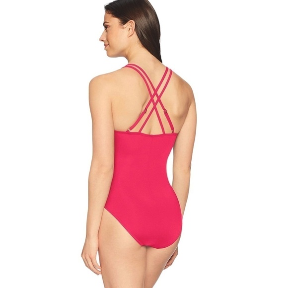 La Blanca Island Goddess Pink One Piece Double Strappy Swimwear Size 2 (… - Picture 12 of 14